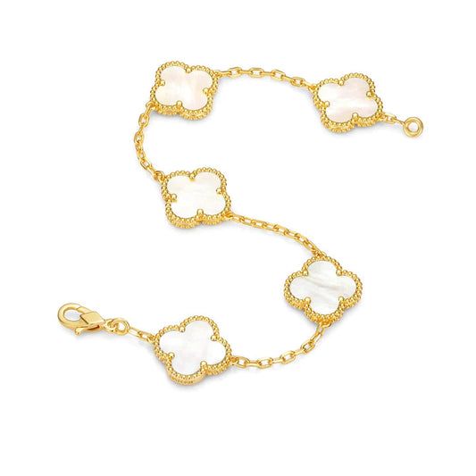 Luxury White Clover Bracelet
