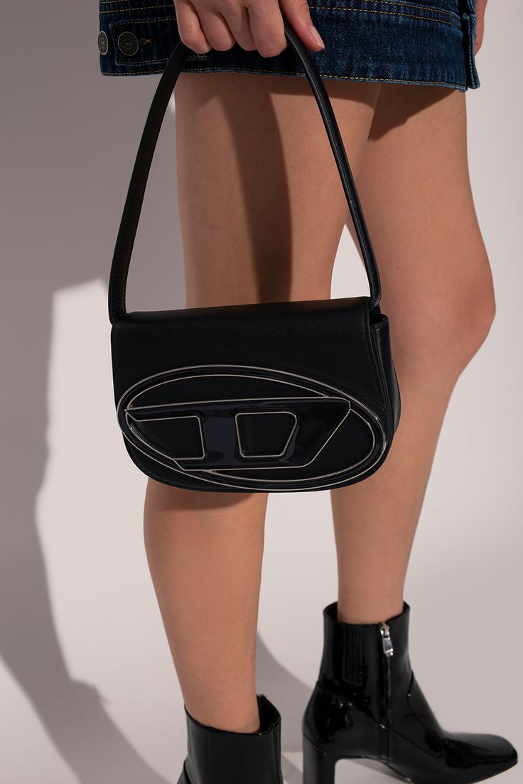 Luxury Black Structured Shoulder Bag