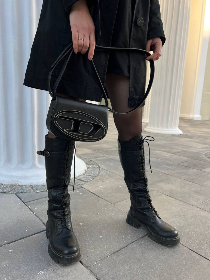 Luxury Black Structured Shoulder Bag