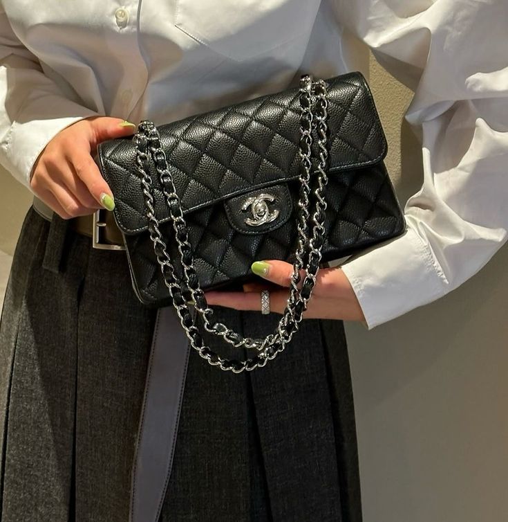 Luxury Quilted Black Shoulder Bag