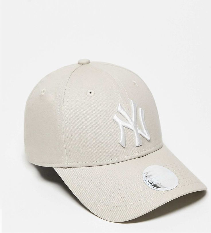 Beige Cream Embroidered Cap