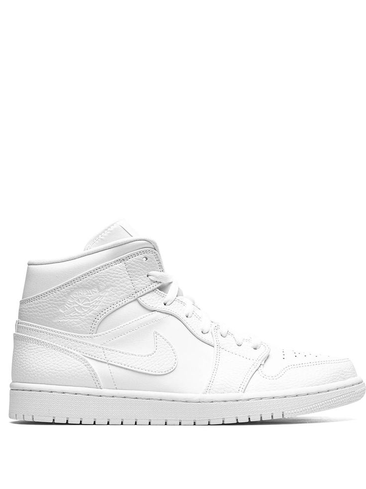 Premium All-White Mid-Top Sneaker