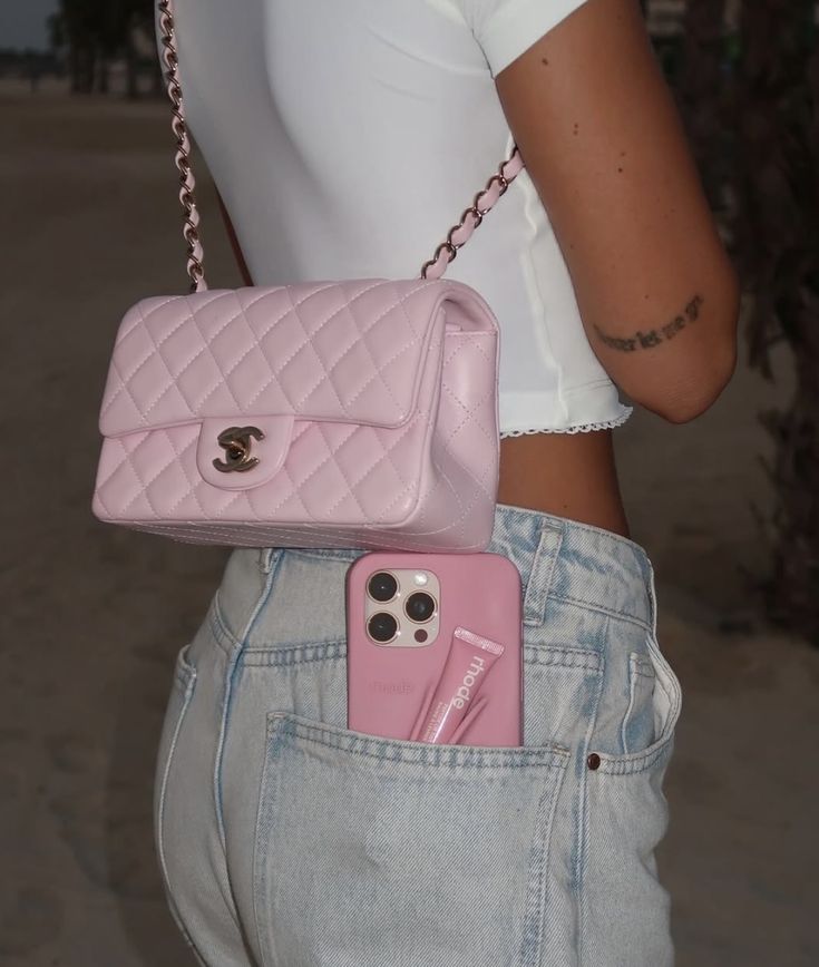 Luxury Pink Quilted Shoulder Bag