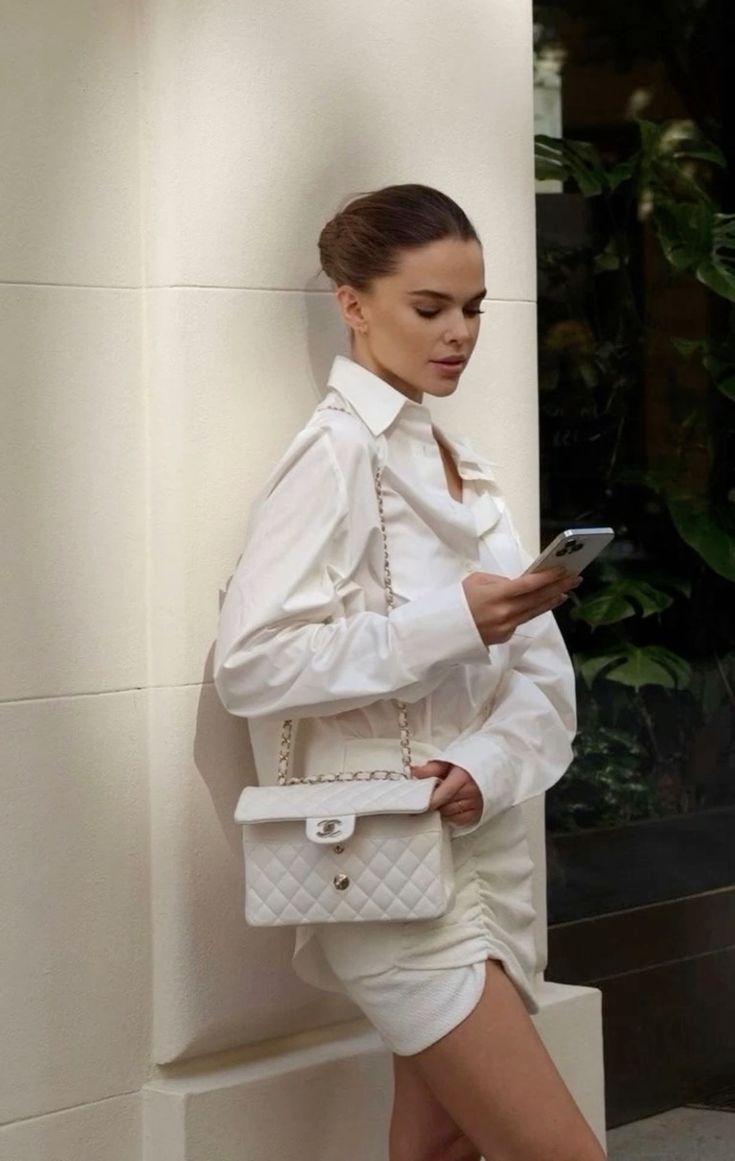 Luxury Quilted White Shoulder Bag