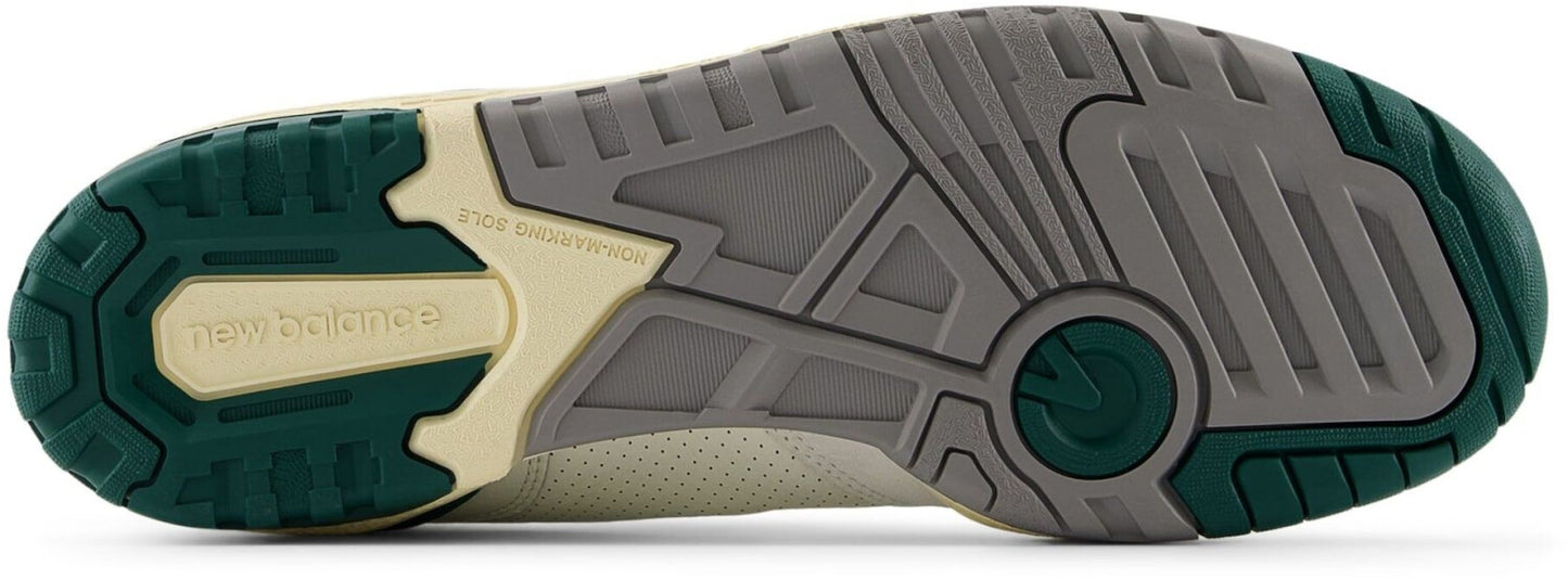 Luxury Retro Court Sneaker in Sea Salt & Green