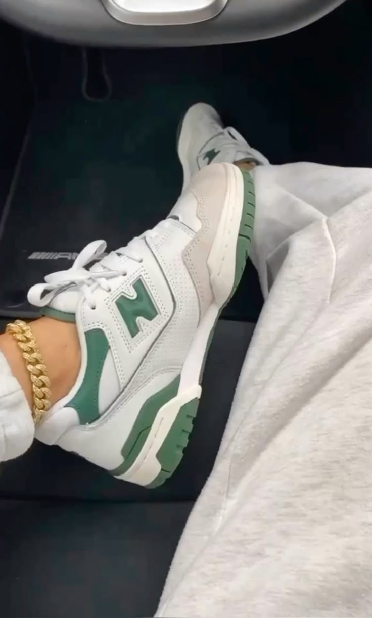 Luxury Retro Court Sneaker in Sea Salt & Green
