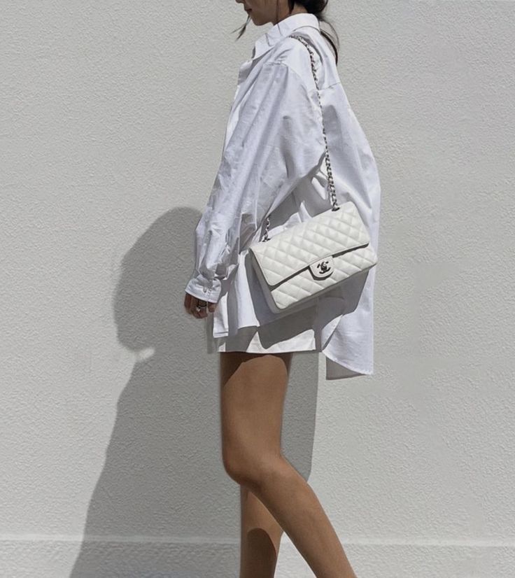 Luxury Quilted White Shoulder Bag