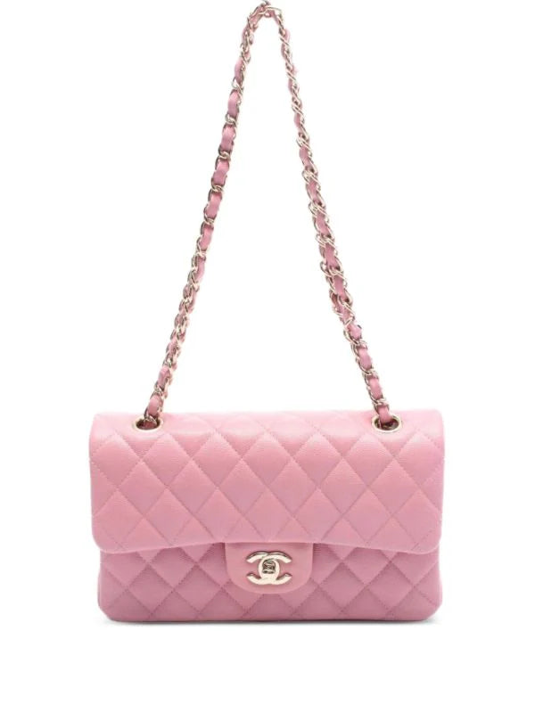 Luxury Pink Quilted Shoulder Bag