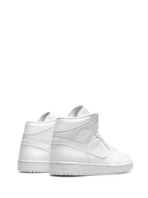 Premium All-White Mid-Top Sneaker