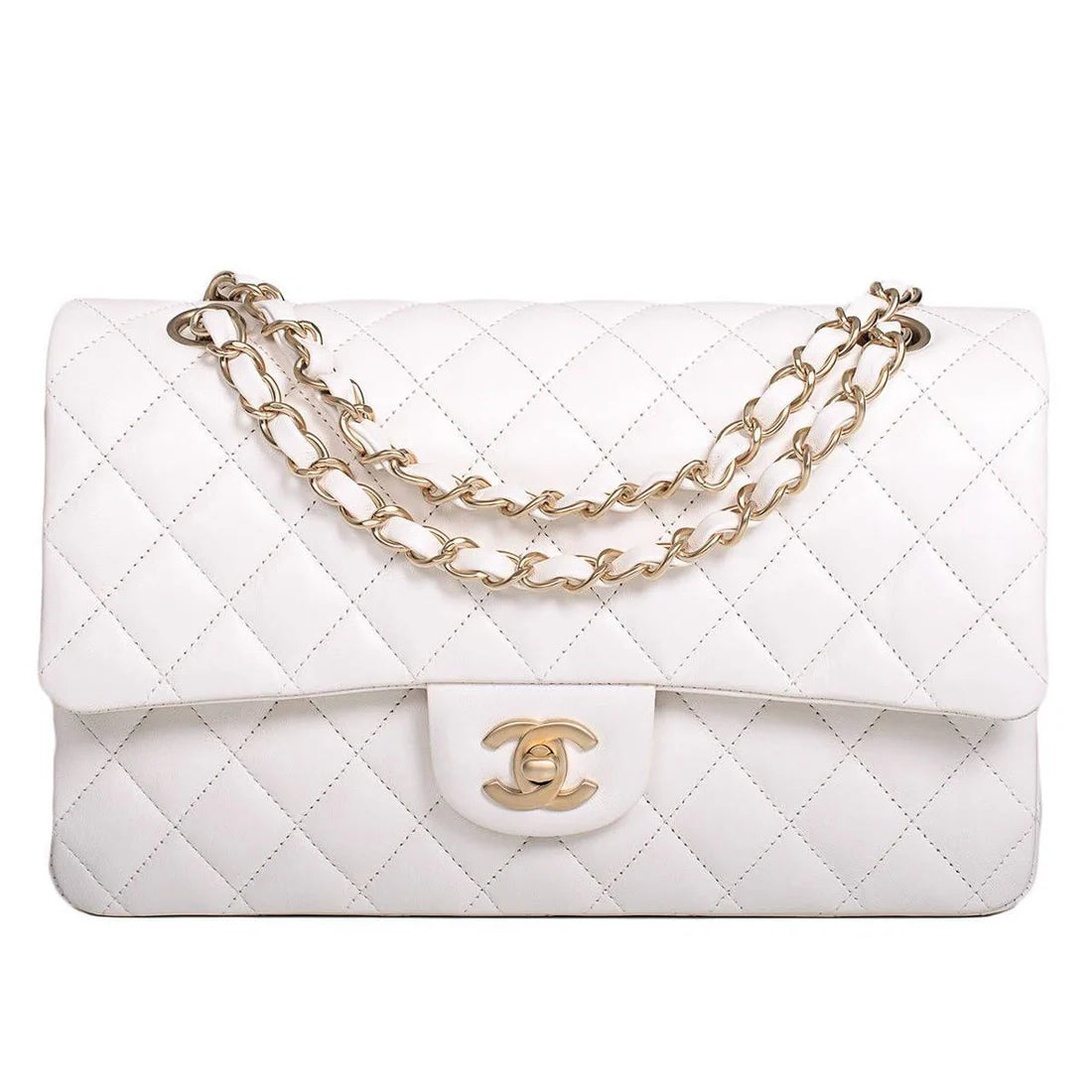 Luxury Quilted White Shoulder Bag